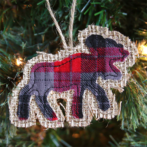 Rustic Moose Christmas Ornament (In-the-Hoop) - Image 3