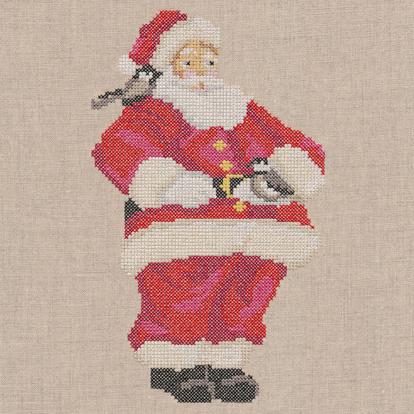 Santa and Chickadees (Cross Stitch) - Image 3