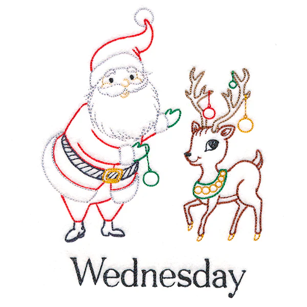 Santa with Reindeer on Wednesday (Vintage)