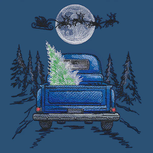 Santa's Flight Retro Truck Scene