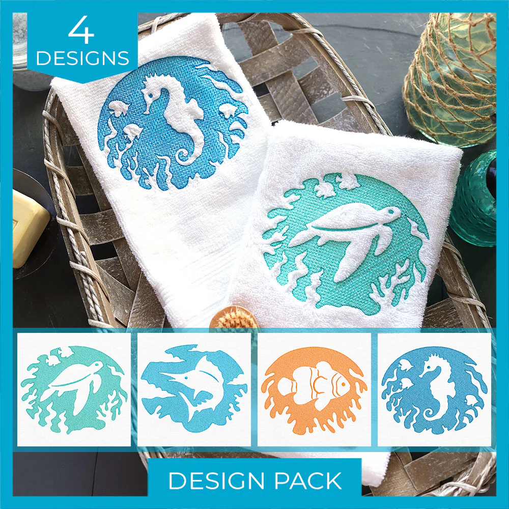 Serene Ocean Creatures (Embossed) Design Pack - Image 5