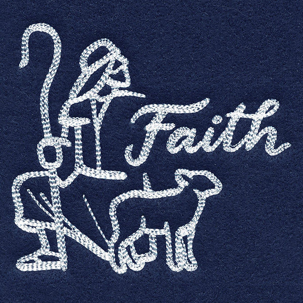 Shepherd with Faith (Whitework) - Image 3