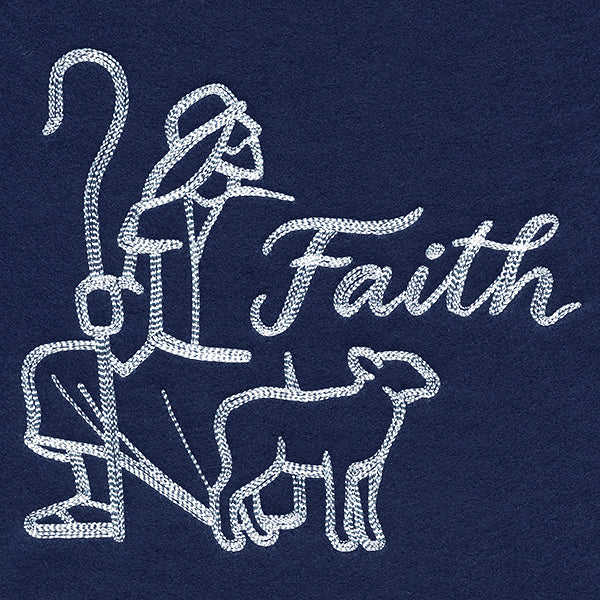 Shepherd with Faith (Whitework) - Image 4