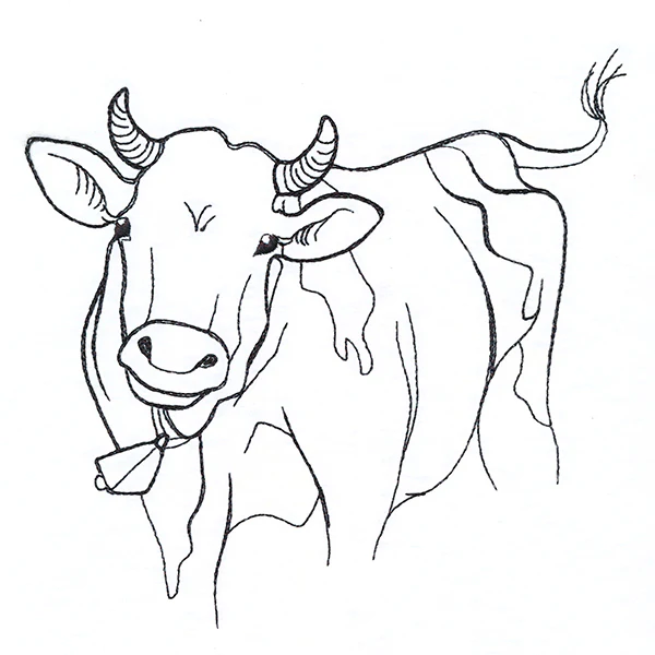 Simple Farm Sketch - Cow - Image 4