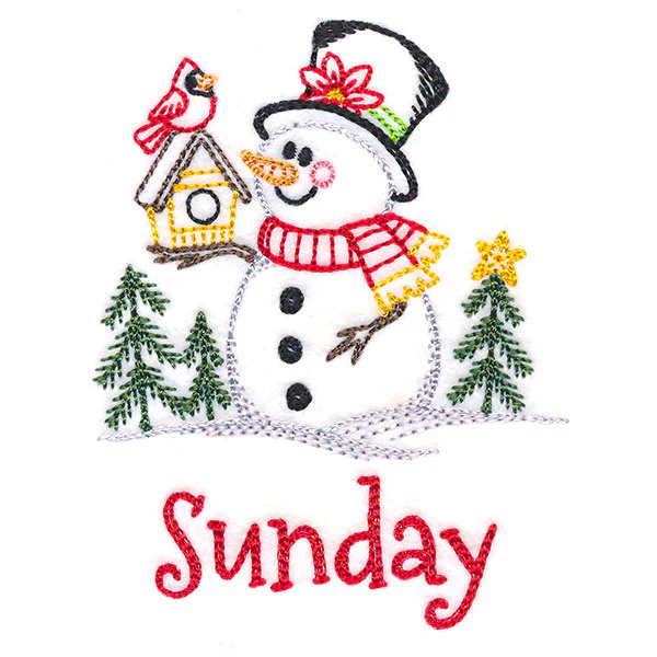 Snowman and Birdhouse on Sunday (Vintage) - Image 2