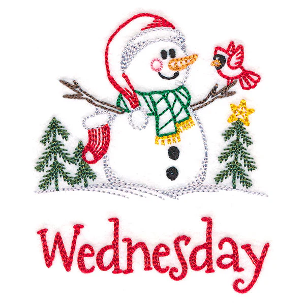 Snowman and Stocking on Wednesday (Vintage) - Image 2