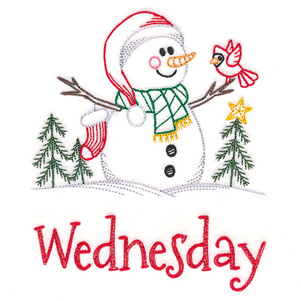 Snowman and Stocking on Wednesday (Vintage) - Image 3