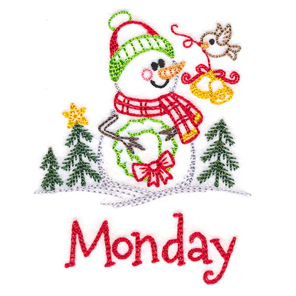 Snowman and Wreath on Monday (Vintage) - Image 2
