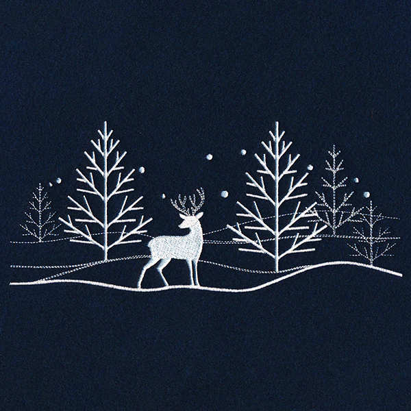 Snowy Deer Scene Border - Image 3
