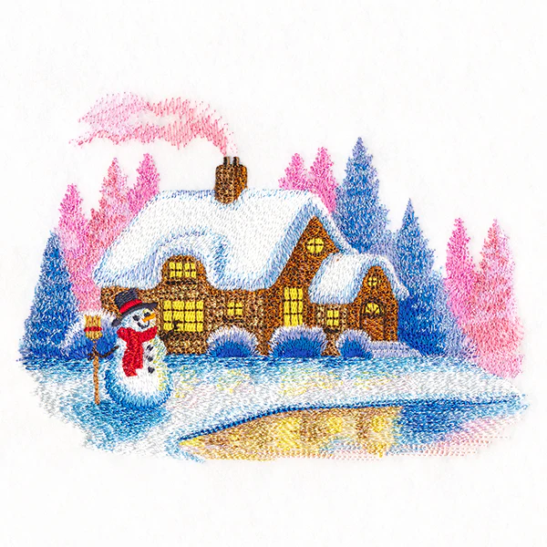 Snowy Serenity Cottage Scene - Image 5