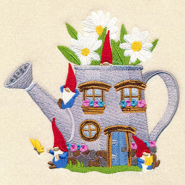 Spring Gnome Watering Can House - Image 3