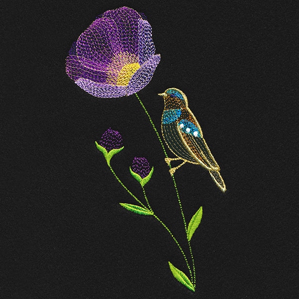 Springtime Treasures - Wild Poppy and Bird - Image 3