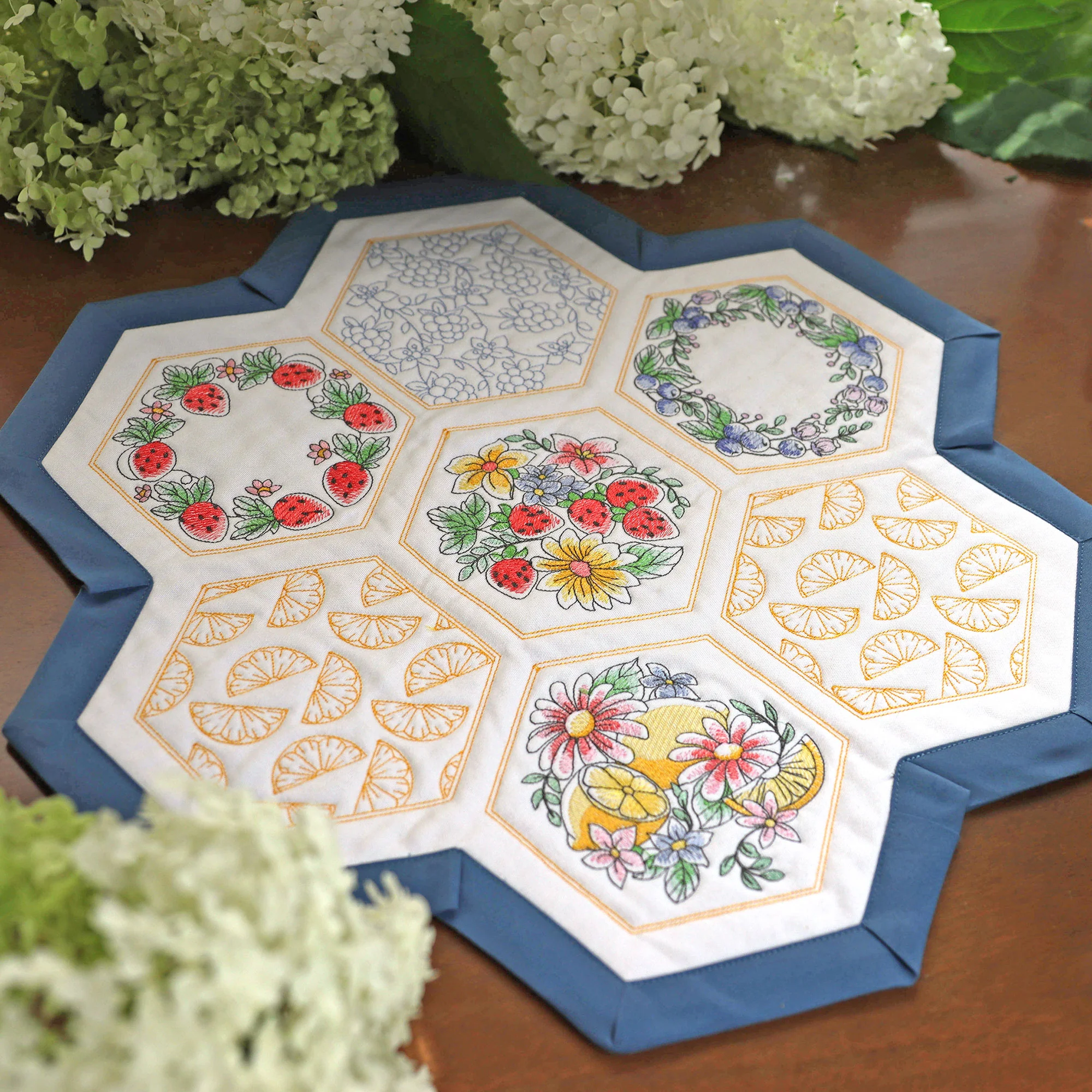 Sweet Fruit Quilt Hexagon - Blueberries - Image 8