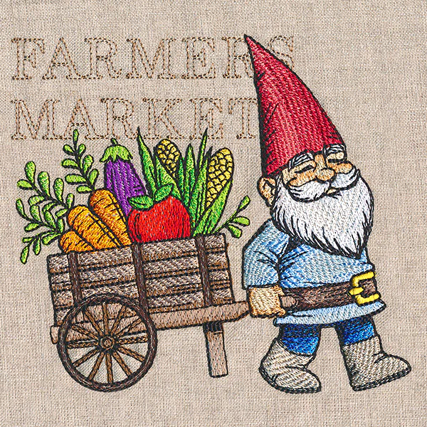Summer Gnome with Vegetable Cart - Image 3