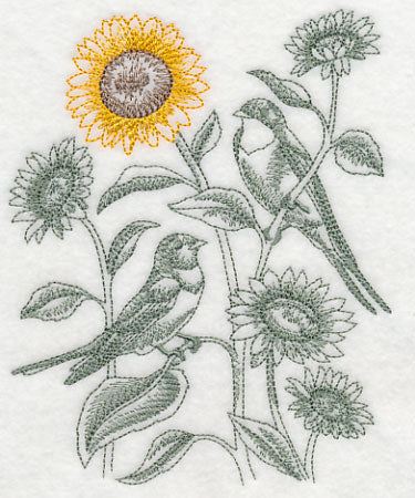 Sunflower and Barn Swallows (Toile) - Image 4