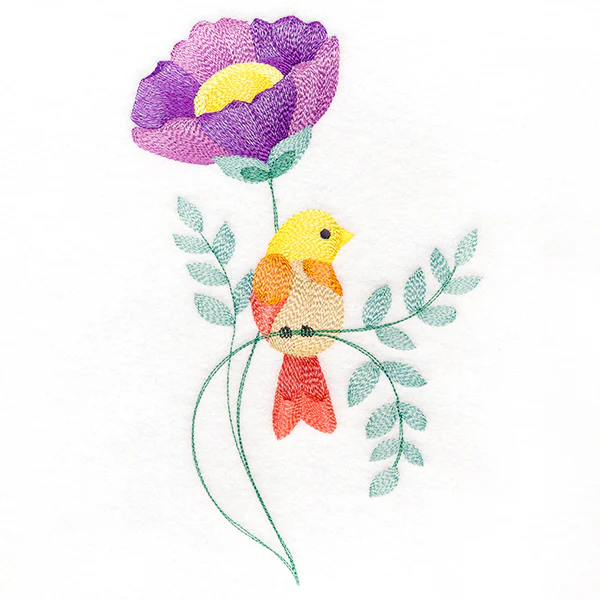 Sweet Bird Perched on Petals - Image 2