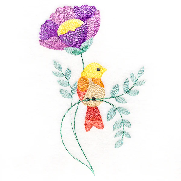 Sweet Bird Perched on Petals - Image 3