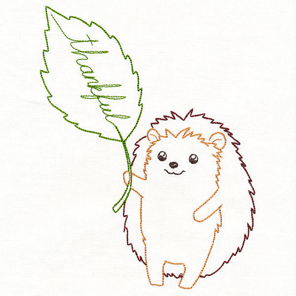 Sweet Hedgehog with Thankful Leaf (Vintage) - Image 4