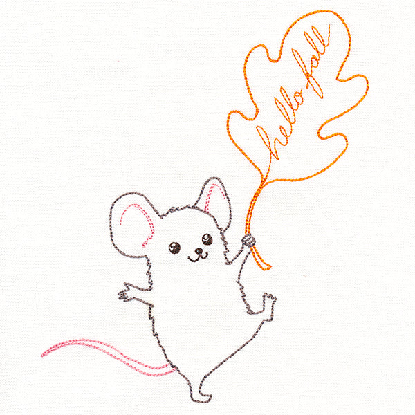Sweet Mouse with Hello Fall Leaf (Vintage) - Image 4