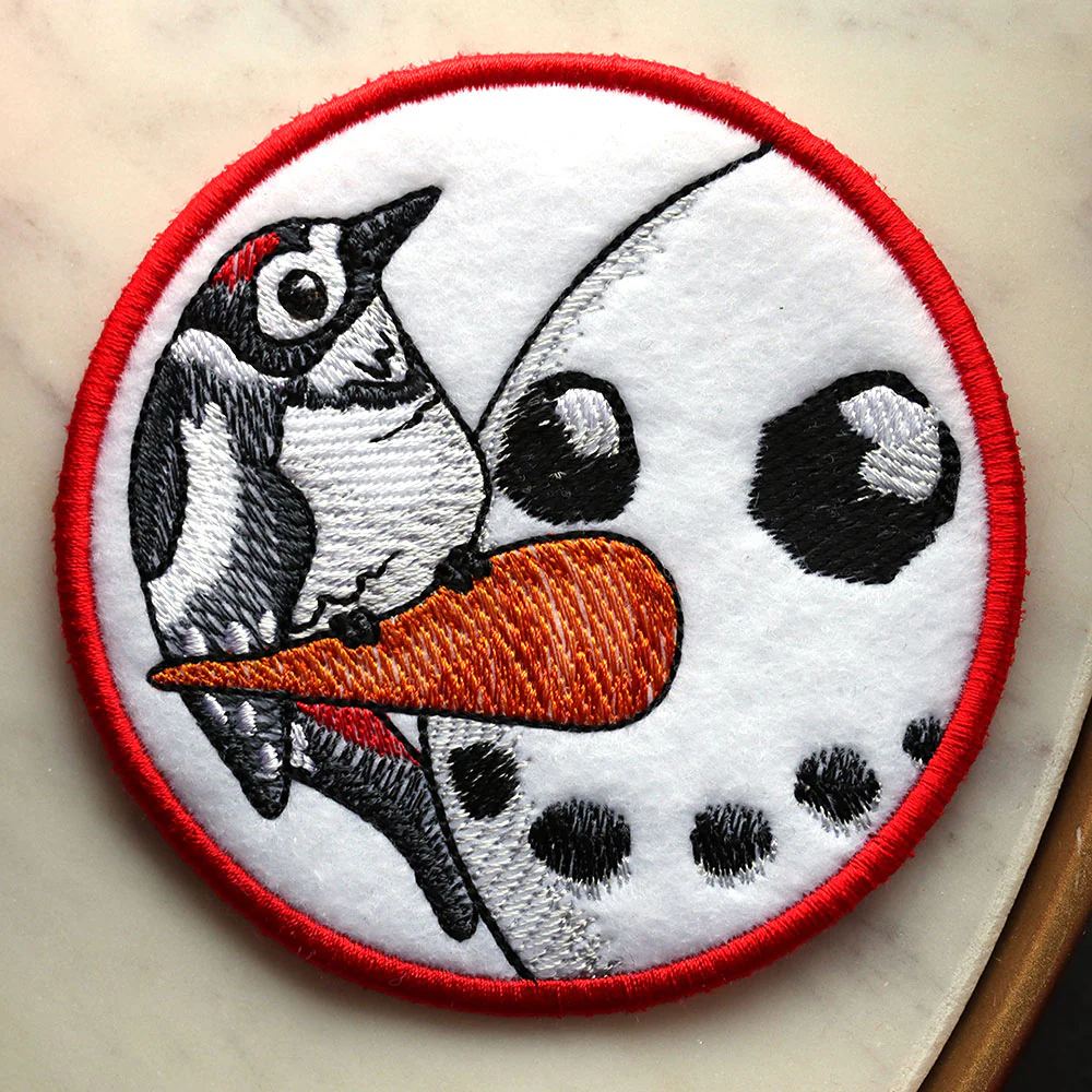 Sweet Peeking Snowman with Woodpecker Coaster (In-the-Hoop) - Image 2