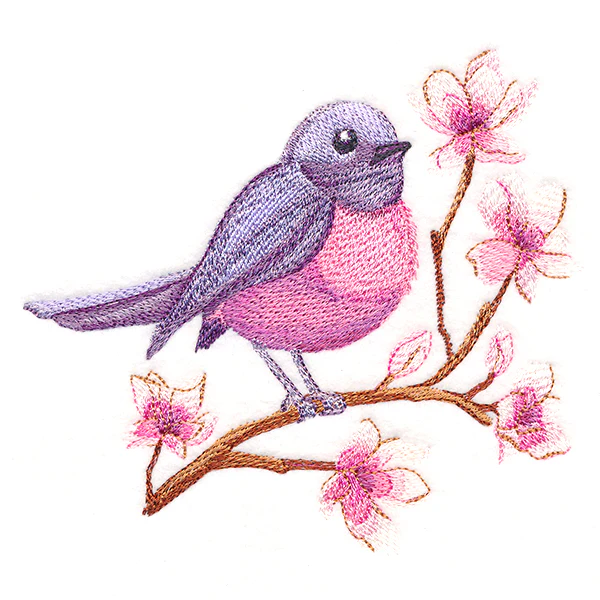 Sweet Pink Robin in Watercolor - Image 3