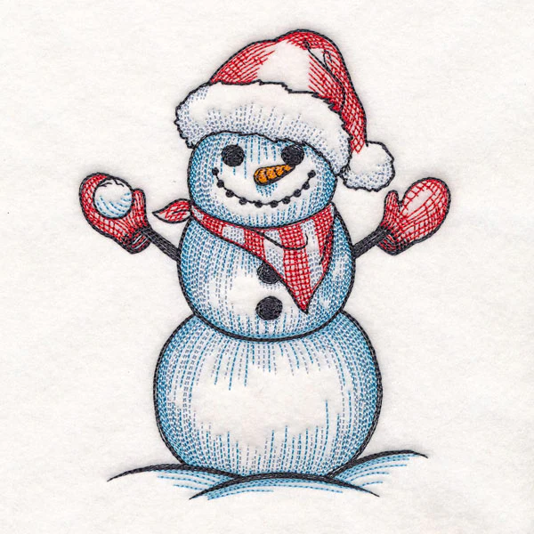 Sweet Snowman Etching with Santa Hat - Image 7
