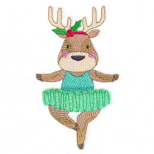 Twirling Christmas Reindeer Ballerina - Image 3