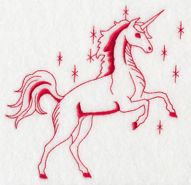 Unicorn Magic 1 (Redwork) - Image 3