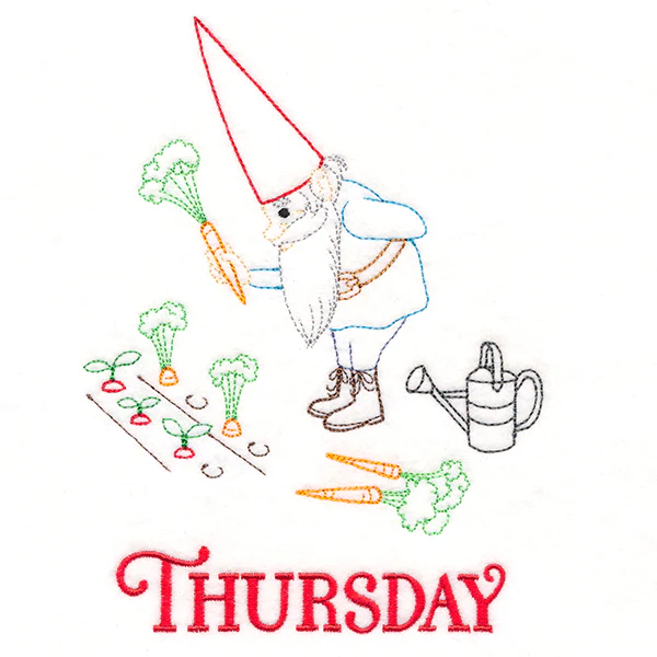 Vegetable Gardening Gnome on Thursday (Vintage) - Image 3
