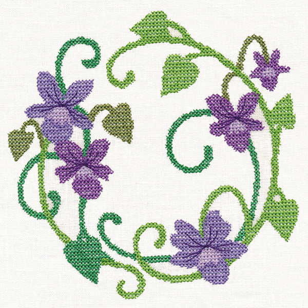 Violet Wreath (Cross Stitch) - Image 3