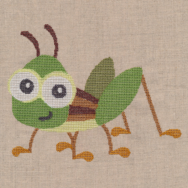 Wide-Eyed Baby Boy Grasshopper (Cross Stitch) - Image 4