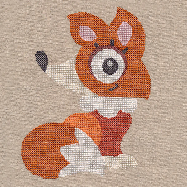 Wide-Eyed Baby Girl Fox (Cross Stitch) - Image 2