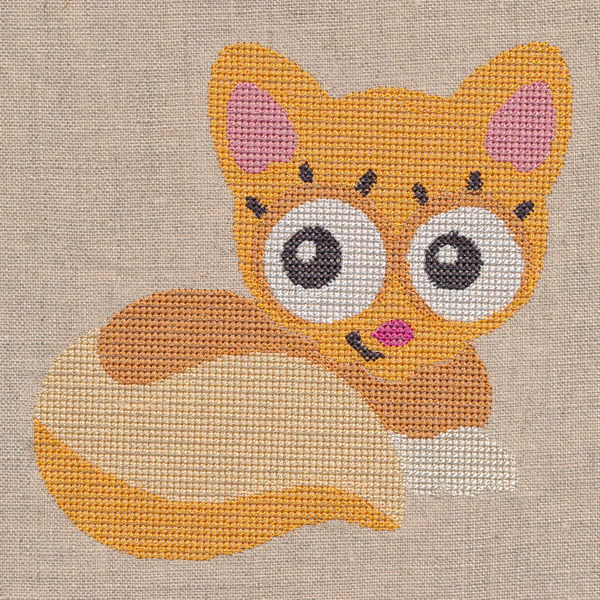 Wide-Eyed Baby Girl Kitten (Cross Stitch)
