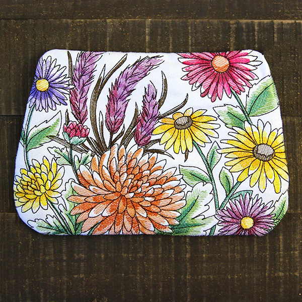 Wildflower Lined Zipper Pouch (In-the-Hoop) - Image 2
