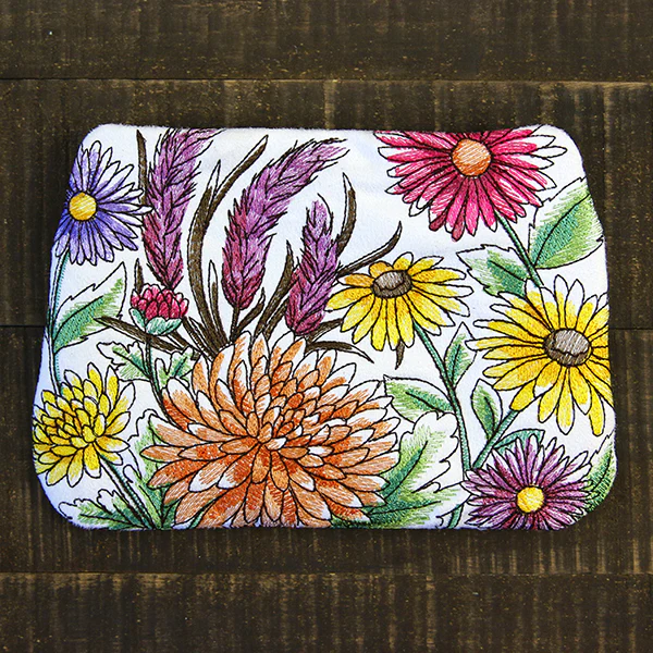 Wildflower Lined Zipper Pouch (In-the-Hoop) - Image 4