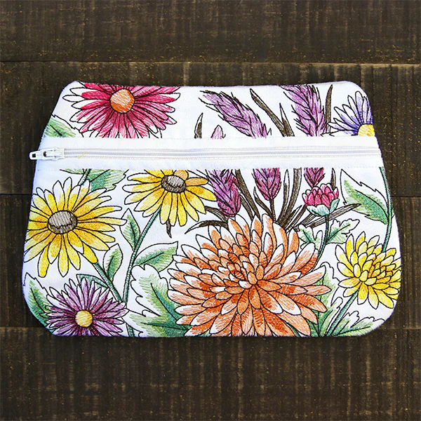 Wildflower Lined Zipper Pouch (In-the-Hoop) - Image 7