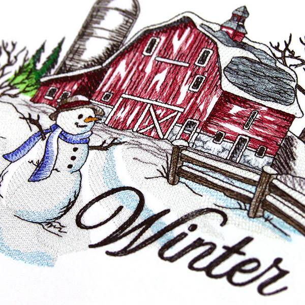 Winter in the Country Barn Scene - Image 10
