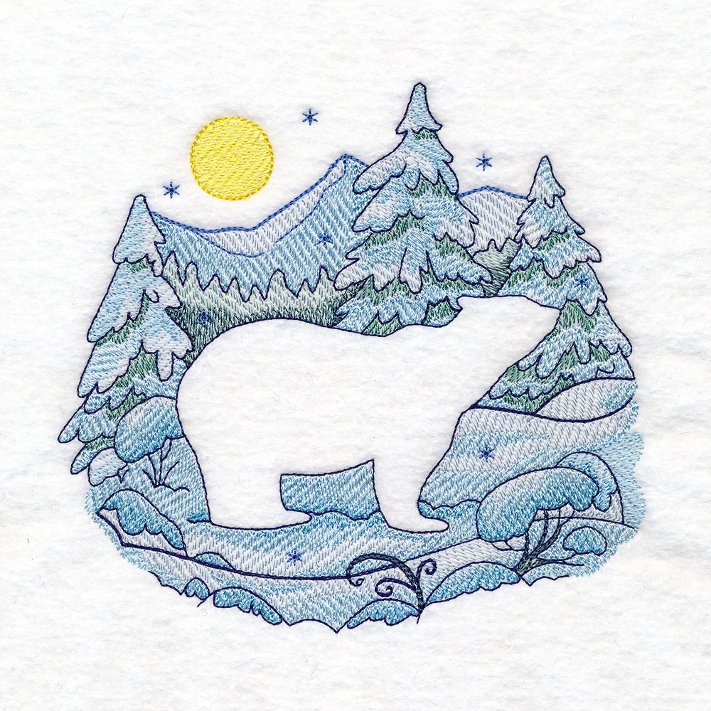 Winter Polar Bear Silhouette (Embossed) - Image 4