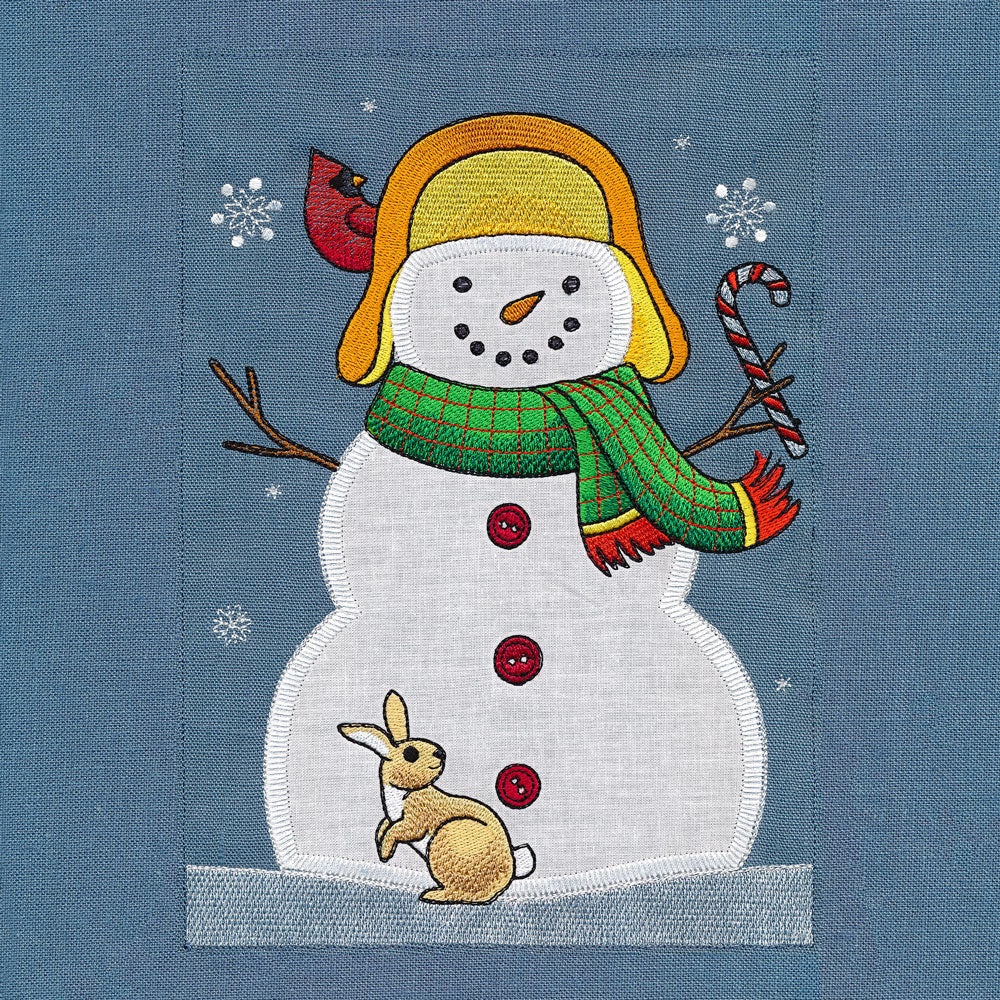 Winter Snowman Build-A-Scene Square 3 (Applique) - Image 3