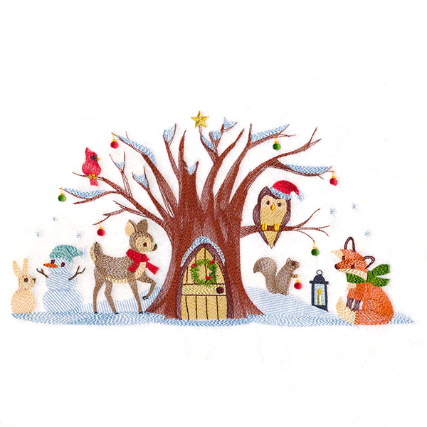 Woodland Christmas Gathering Border - Image 9