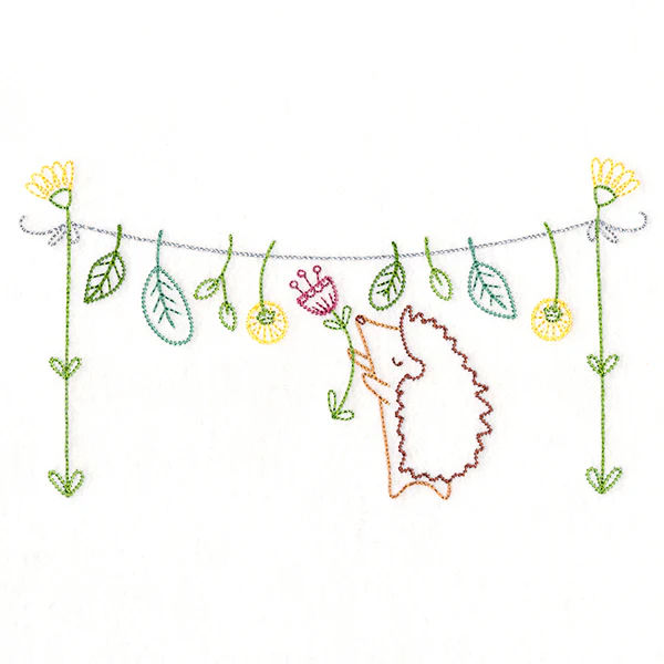 Woodland Clothesline with Hedgehog (Vintage) - Image 4