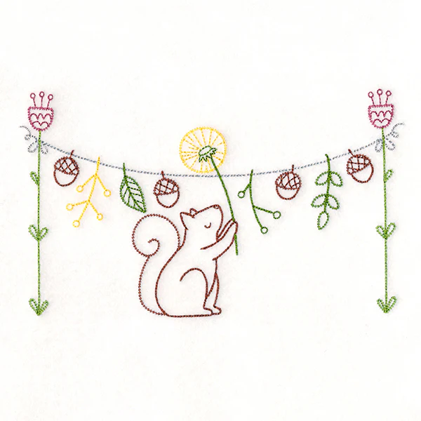 Woodland Clothesline with Squirrel (Vintage) - Image 4
