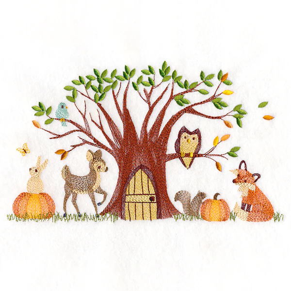 Woodland Harvest Gathering Border - Image 3